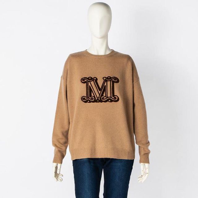 希少】MAXMARA カシミヤ混 ニットセーター トップス キャメル 約M-L