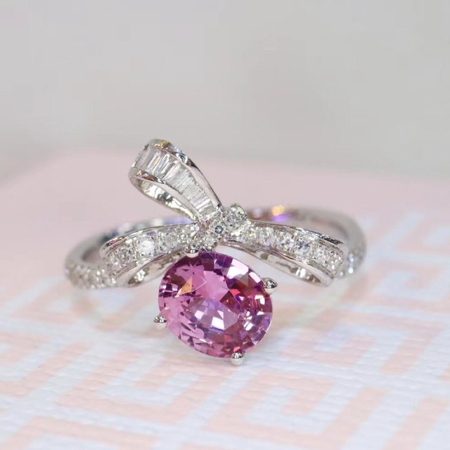 半額SALE/ サファイア 天然ピンク f k18 リング0.96ct ダイヤ リング