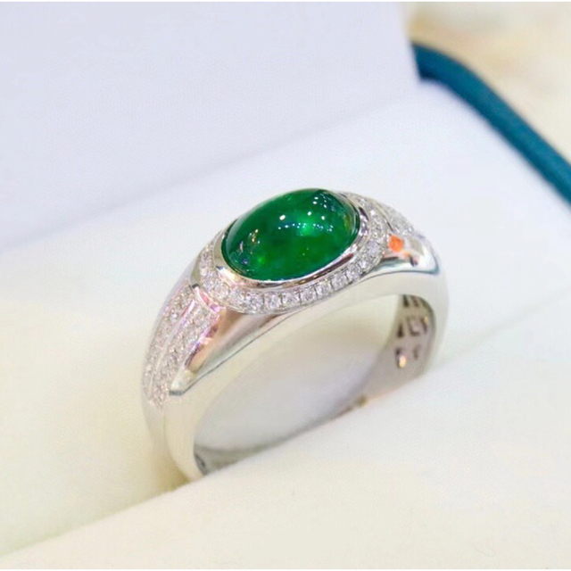 男女兼用 天然 エメラルド ダイヤ リング1.8ct k18 f リング(指輪