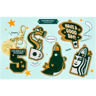 スターバックスコーヒー(Starbucks Coffee)のスターバックス 5周年記念 ワッペンキーホルダー リワード ノベルティ スタバ(ノベルティグッズ)