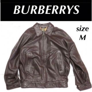 バーバリー(BURBERRY)の【美品】バーバリーズ Vintage "レザー ブルゾン　ブラウン　size M(レザージャケット)