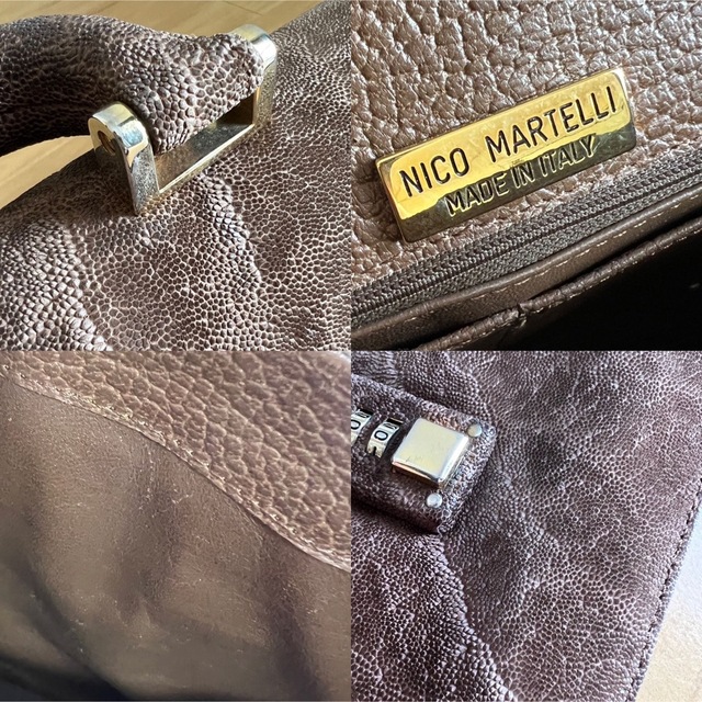 超貴重 ニコ マルテッリエレファントレザー セカンドバッグ イタリア製 美品