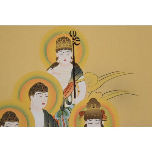 真作】観峰/十三佛図/十三仏図/仏事掛/掛軸☆宝船☆AB-111