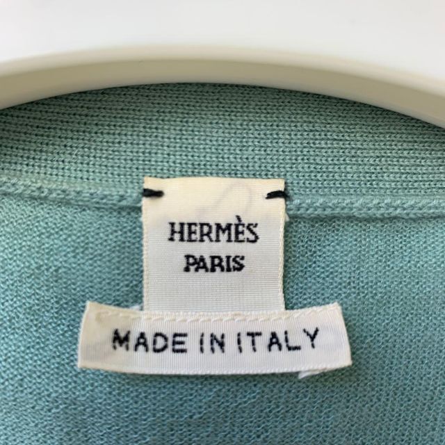 hermes カシミヤ マルジェラ期 ニット ベスト ライトグリーン 38 M