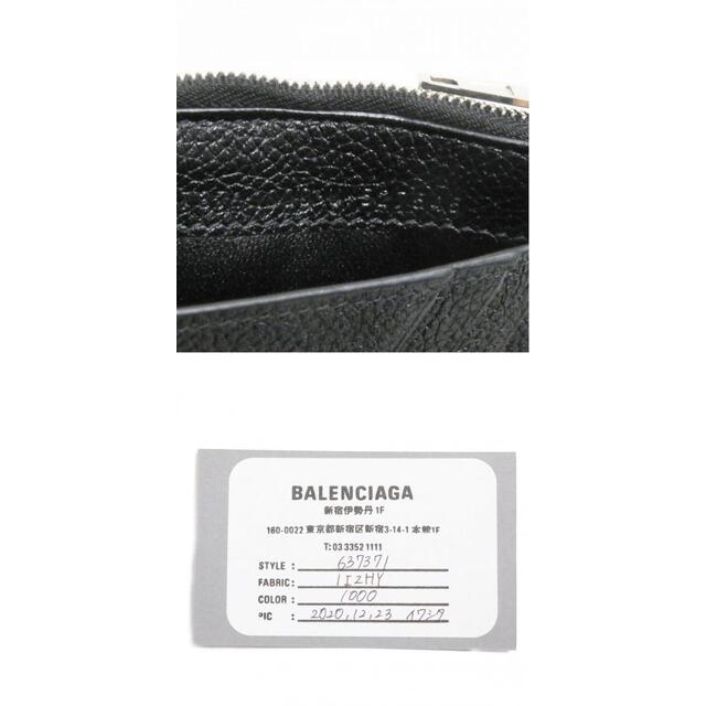 Balenciaga(バレンシアガ)の美品●BALENCIAGA バレンシアガ 637371 レザー HOURGLASS Bロゴ金具付き ロングコインケース/カードホルダー ブラック イタリア製 メンズのファッション小物(コインケース/小銭入れ)の商品写真