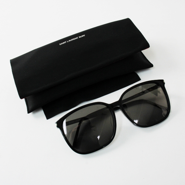 美品 SAINT LAURENT SURF サンローラン サーフ SL37F サングラス 59□14-145/ブラック サンローランパリ【2400013233392】