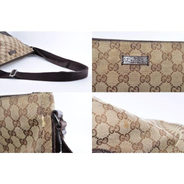 Gucci(グッチ)のGUCCI　グッチ　GGキャンバス　ショルダーバッグ　肩掛けかばん　レザー　革 レディースのバッグ(ショルダーバッグ)の商品写真