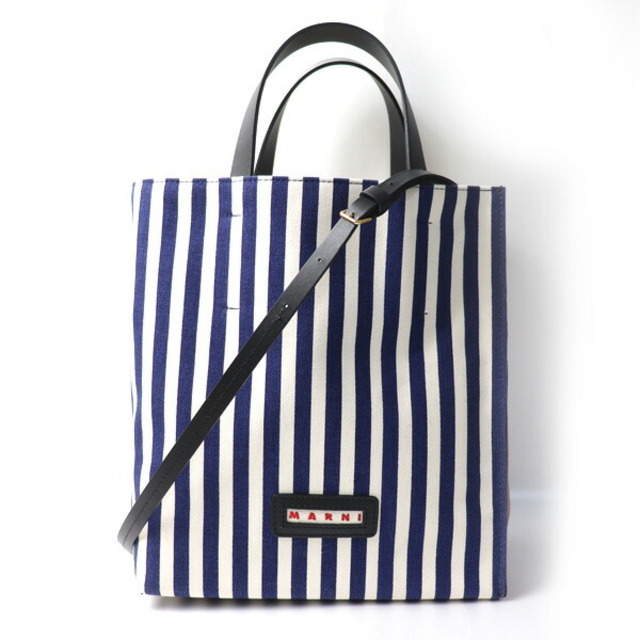 MARNI マルニ スモール トートバッグ ブルー ナチュラル ブラウン