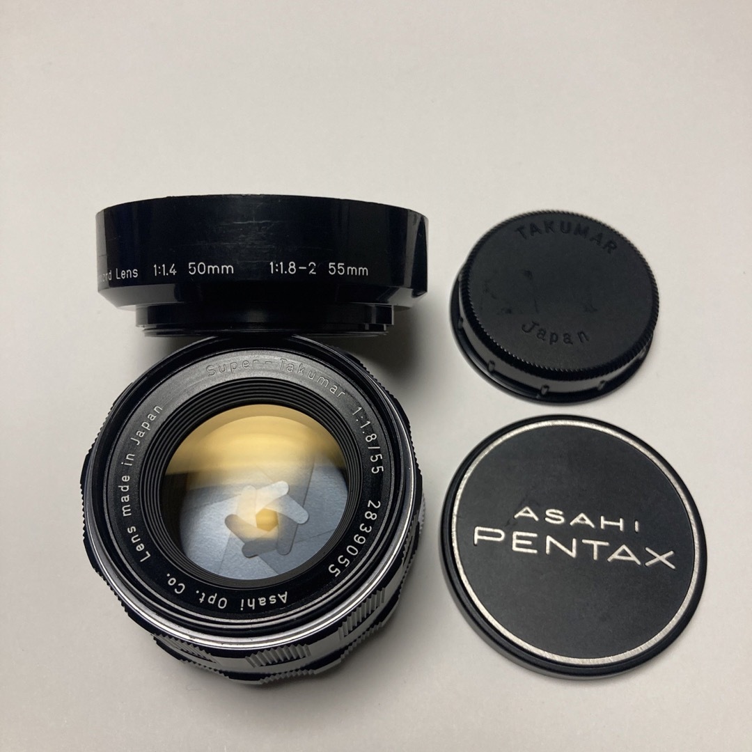 レンズ(単焦点)(え) 極美品 Super-Takumar 55mm F1.8 純正付属付き