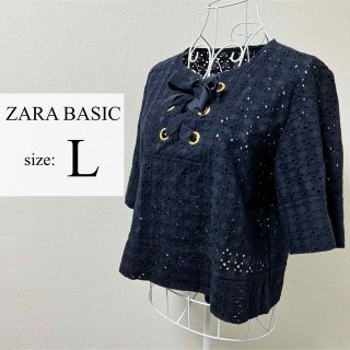 ザラ(ZARA)の【美品】ZARA BASIC ザラベーシック ブラウス シースルー(シャツ/ブラウス(半袖/袖なし))