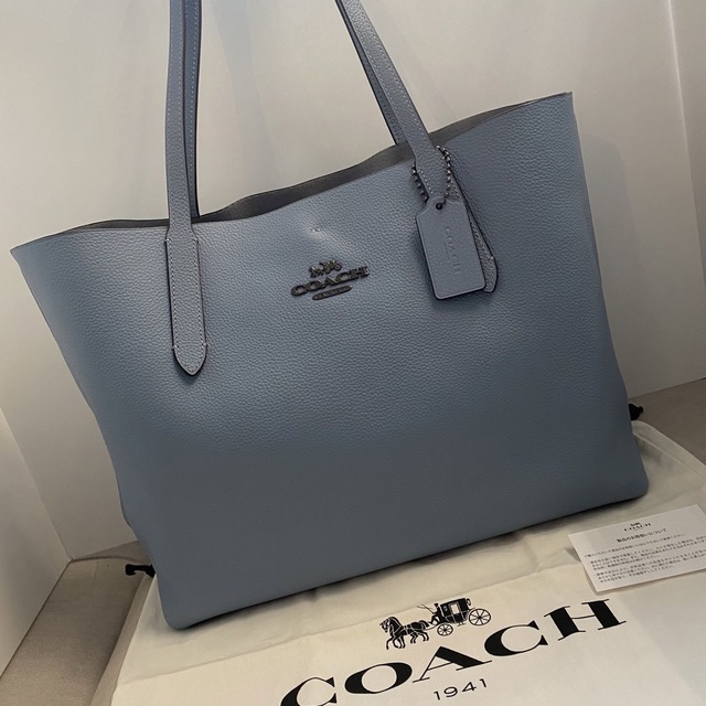 極美品！COACH ★A4ゆったり収納★　スモール ハドソン トート  ブルー