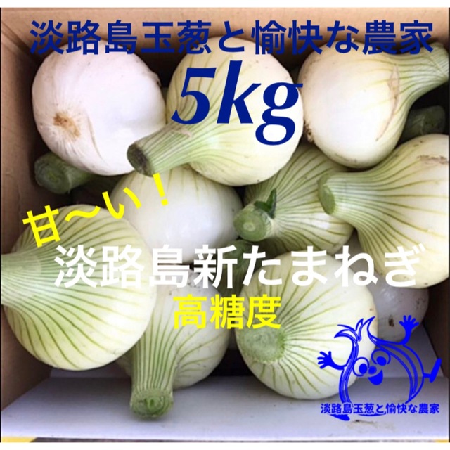 by　新玉葱　高糖度　FARMER's　淡路島ONION　5kg　淡路島産新玉ねぎの通販　新たまねぎ　淡路島産新玉ねぎ　shop｜ラクマ