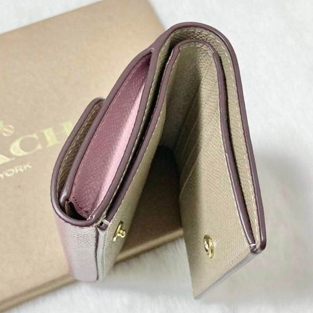 COACH - 新品☆COACH コーチ 二つ折り 財布 レディース ピンク