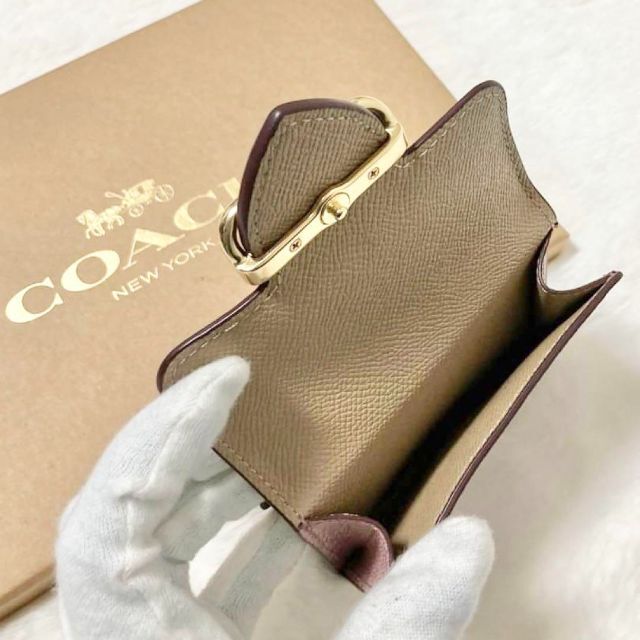 新品☆COACH コーチ 二つ折り 財布 レディース ピンク ダスティーローズ 7