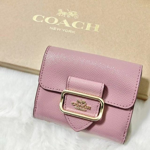 新品☆COACH コーチ 二つ折り 財布 レディース ピンク ダスティーローズ 8