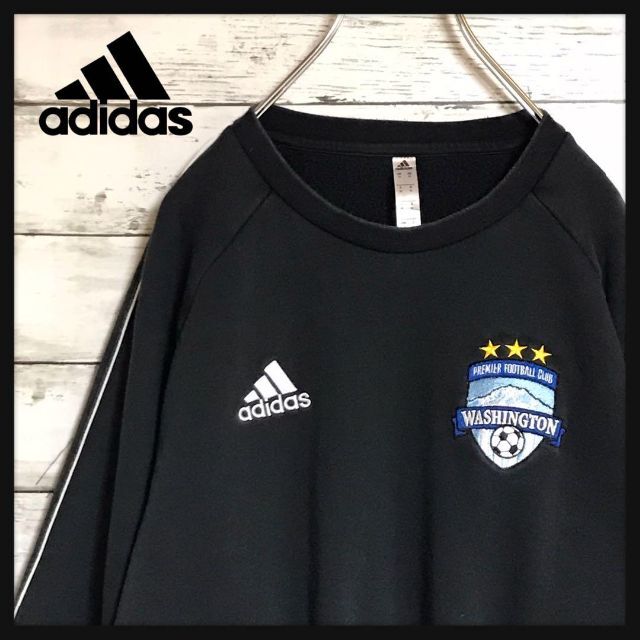 adidas(アディダス)の【美品】アディダス☆刺繍ロゴ入りスウェット　ゆるだぼ　人気定番　裏起毛　Ｃ37 メンズのトップス(スウェット)の商品写真