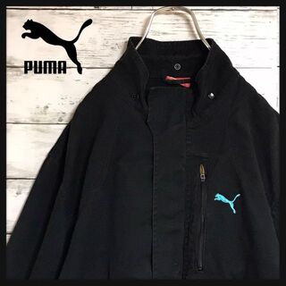 プーマ(PUMA)の【美品】プーマ☆裏表刺繍ロゴ入りジャケット　人気　黒　Ｃ33(その他)