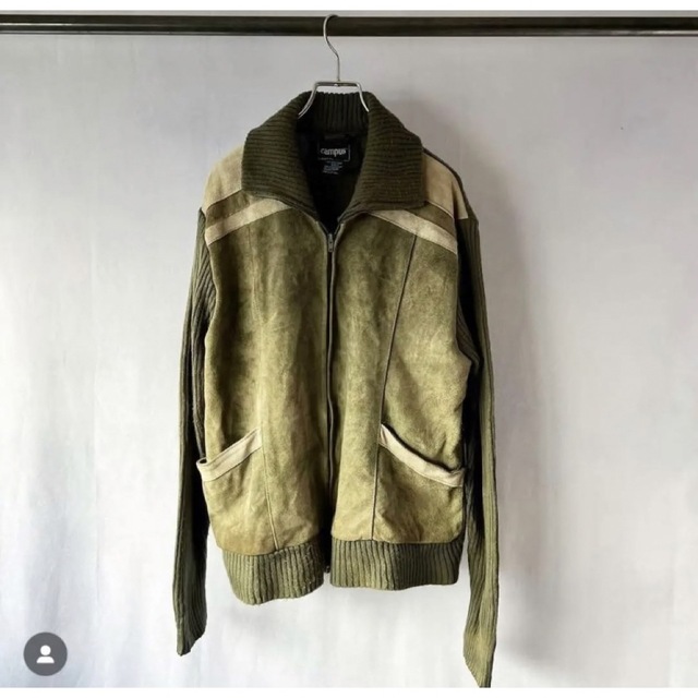 1980s suede × knit jacket スエード ニット ジャケット