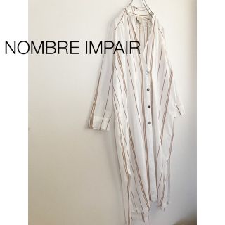 ノンブルアンベール(nombre impair)の★ノンブルアンペール★ストライプvネックロングシャツ(シャツ/ブラウス(長袖/七分))