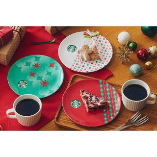 スターバックス(Starbucks)のスターバックス Starbucks デザートプレート ホリデー メラミン 全3種(ノベルティグッズ)