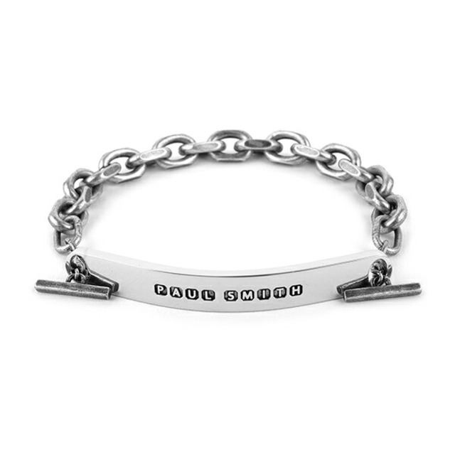 新品 ポールスミス PAUL SMITH ブレスレット BRACELET ID T BAR シルバー約30gSILVER本体