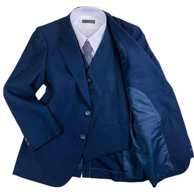 極美品】DAKS ダックス テーラードジャケット ベスト ネイビー AB-3