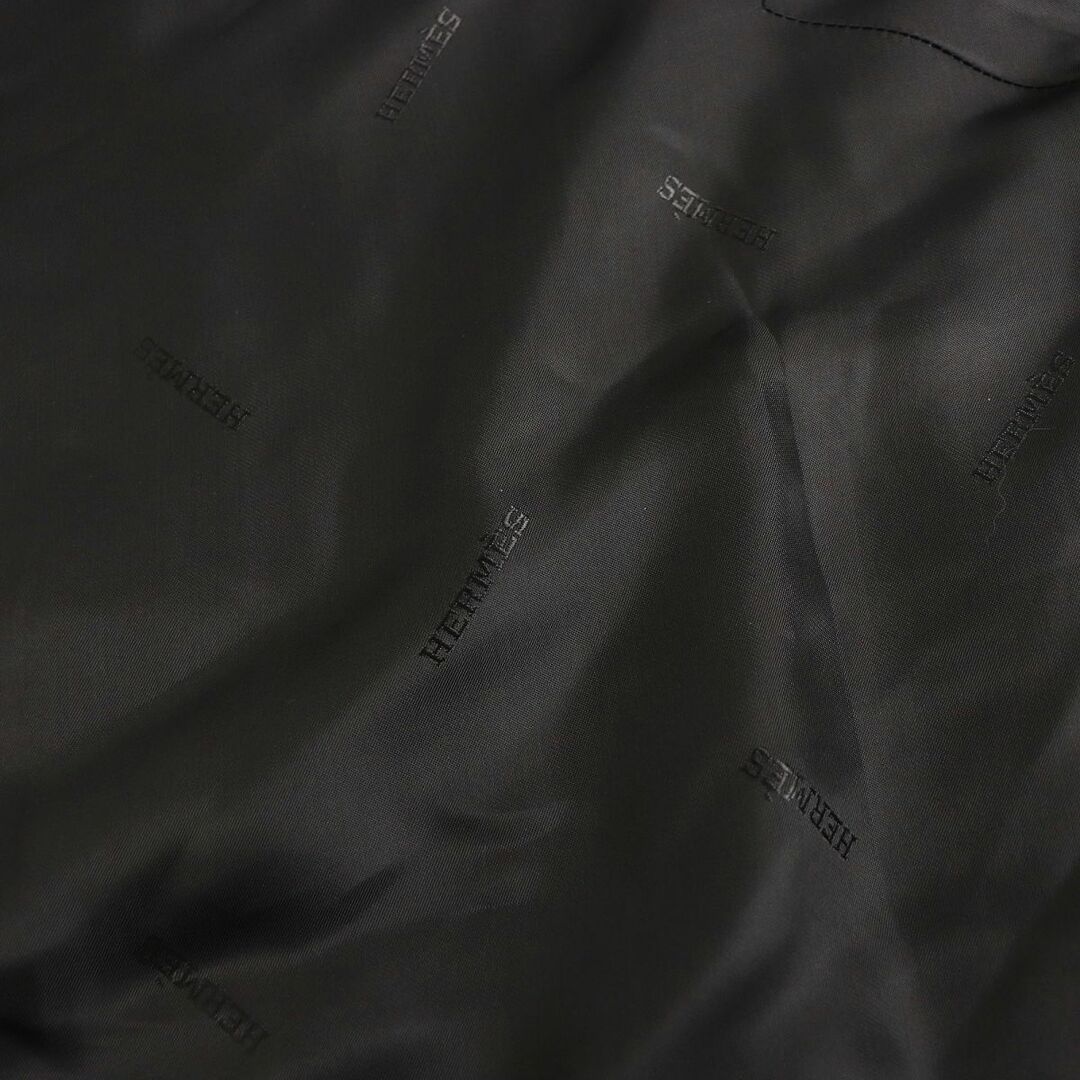 極美品□HERMES/エルメス 裏ロゴ総柄 シルク・モヘア・カシミヤ混