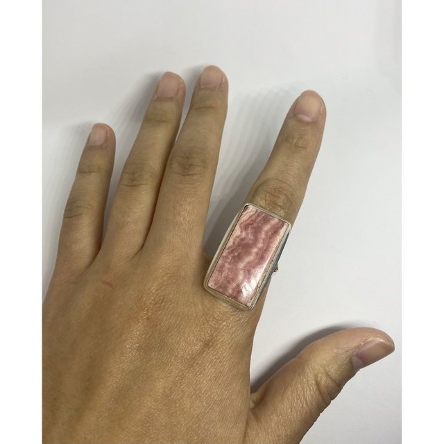 インカローズリング　スターリングシルバー925指輪純銀高品質　天然石　32yはA メンズのアクセサリー(リング(指輪))の商品写真