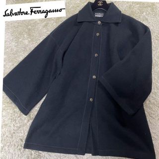 サルヴァトーレフェラガモ(Salvatore Ferragamo)の【激レア】サルヴァトーレフェラガモ　ドルマンスリーブ　ロングコート　ポンチョ風(ロングコート)