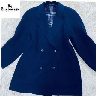 バーバリー(BURBERRY)のバーバリー　ダブルチェスターコート　裏地ノバチェック　ネイビー　11AR L相当(チェスターコート)