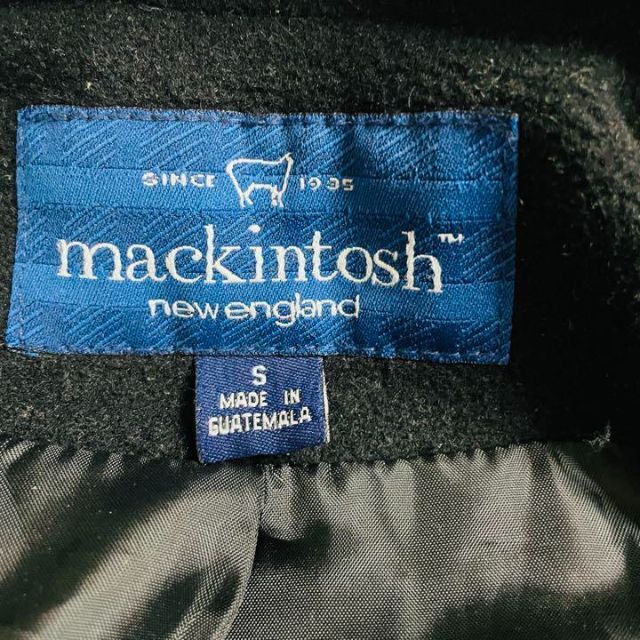 【美品】マッキントッシュ　ステンカラーコート　UKサイズS ウール　黒/ブラック