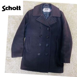 ショット(schott)のSCHOTT ショット Pコート 34 XS 10ボタン 米国製 海軍　ブラウン(ピーコート)