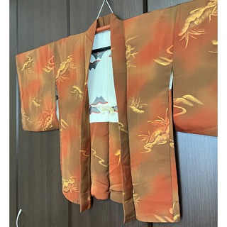 オレンジ系　赤茶色 羽織(着物)