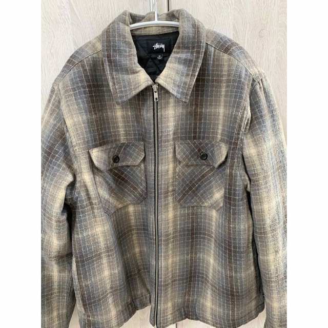 stussy HEAVY BRUSH PLAID ZIP UP JACKET