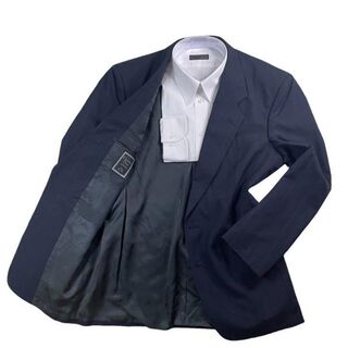 クリスチャンディオール(Christian Dior)のクリスチャンディオール　テーラードジャケット　Lサイズ　紺　シャドーストライプ(テーラードジャケット)