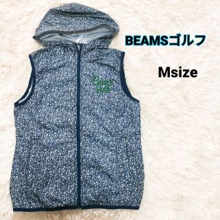 BEAMSゴルフ　レディース　Msize　メッシュベスト　フード付　花柄(ウエア)