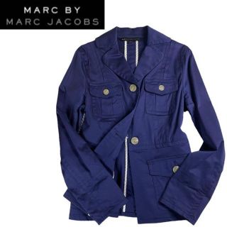 マークバイマークジェイコブス(MARC BY MARC JACOBS)のマークバイマークジェイコブス コットン ショートコート 4 ダークパープル(テーラードジャケット)