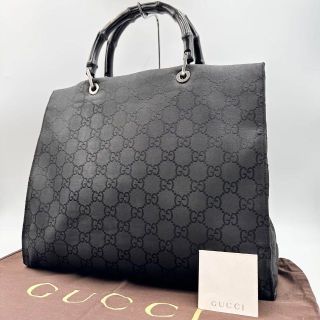 Gucci - ✨美品✨グッチ トートバッグ GG柄 バンブー A4可能 ナイロン ...