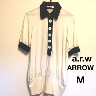 アロー(ARROW)のお値下げ価格！ARROW/アロー　トップス　襟付き　半袖　ロング　M サイズ(その他)