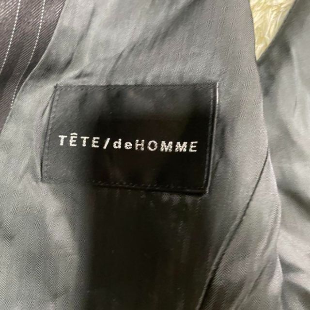 TETE HOMME(テットオム)のTETE HOMME テット　オム　ベスト ジレ メンズ ブラック　ストライプ メンズのトップス(ベスト)の商品写真