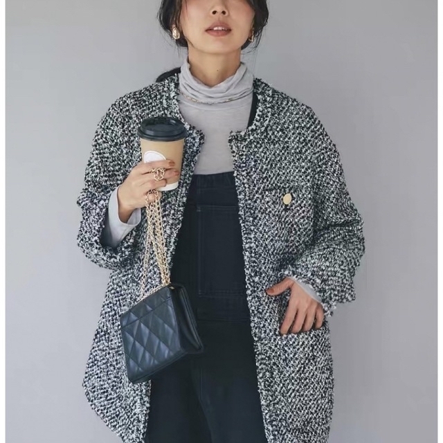 ★即納・完売品★ リヴドロワ 今季大注目のジャケット!ツイードフリンジジャケット