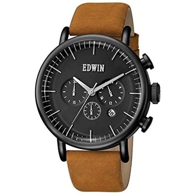 【新品】EDWIN 腕時計 ダイアルウォッチ ELEMENT ブラウン 本革