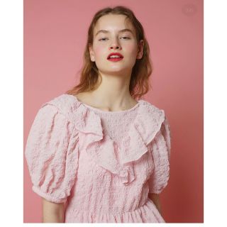 ハニーミーハニー(Honey mi Honey)のwaffle chiffon frill one-piece ハニーミーハニー(ひざ丈ワンピース)