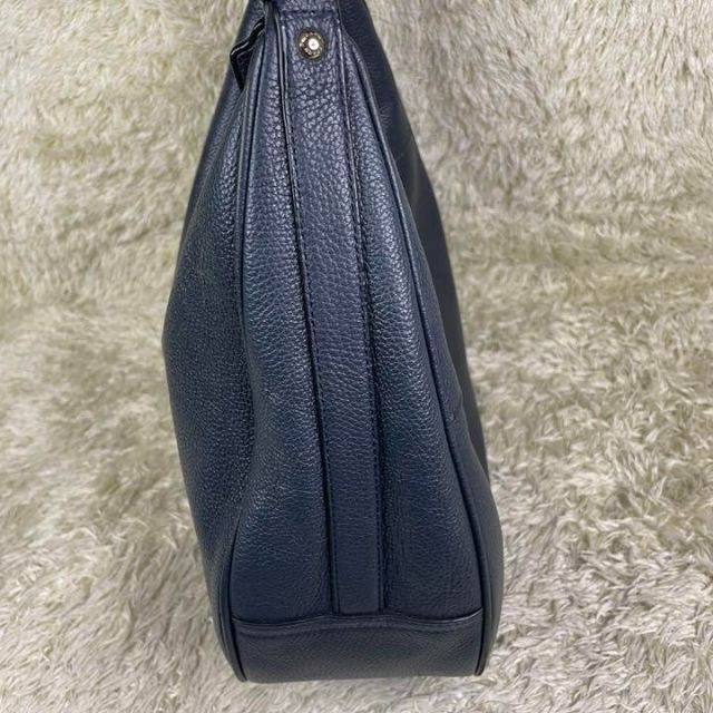 COACH コーチ　ハンドバッグ　ワンショルダーバッグ　レザー　シボ革　紺