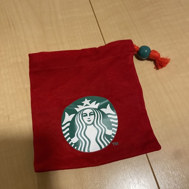 Starbucks(スターバックス)のスタバ　Starbucks スターバックス　巾着　ポーチ　赤 レディースのファッション小物(ポーチ)の商品写真