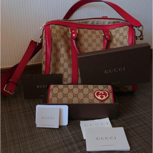 新品GUCCI バッグand財布セット　 ルージュカラー | フリマアプリ ラクマ