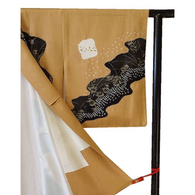 「縁」150ｃｍ～156ｃｍ 紋意匠 刺繍 絞り 訪問着 正絹 H609 レディースの水着/浴衣(着物)の商品写真