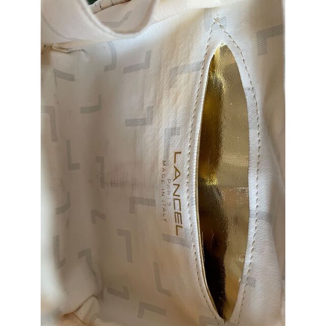 LANCEL(ランセル)のランセル　カゴ バッグ　白　ラタンバッグ　籐バッグ　ヴィンテージ　パーティー レディースのバッグ(かごバッグ/ストローバッグ)の商品写真