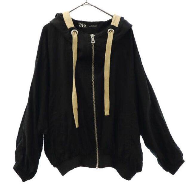 ZARA(ザラ)のザラ ジップパーカー S ブラック ZARA ブルゾン フード付 レディース 【中古】  【230309】 レディースのトップス(パーカー)の商品写真