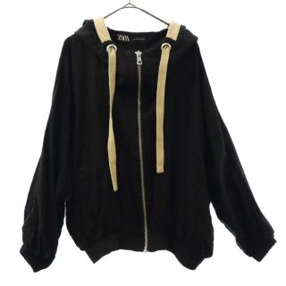 ザラ(ZARA)のザラ ジップパーカー S ブラック ZARA ブルゾン フード付 レディース 【中古】  【230309】(パーカー)